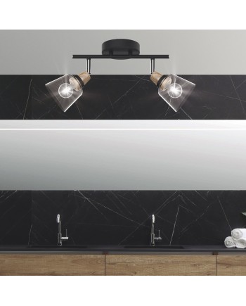 REGLETA 2L INDIGO NEGRO-MADERA 2 X 40W E-14