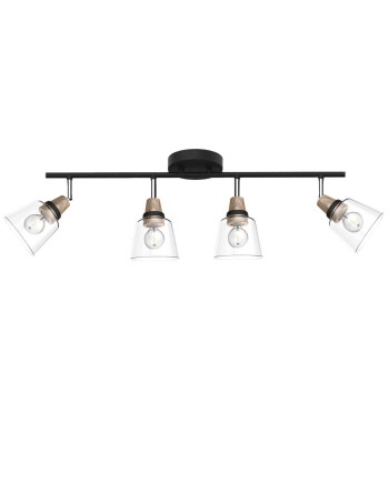 REGLETA 4L INDIGO NEGRO-MADERA 4 X 40W E-14