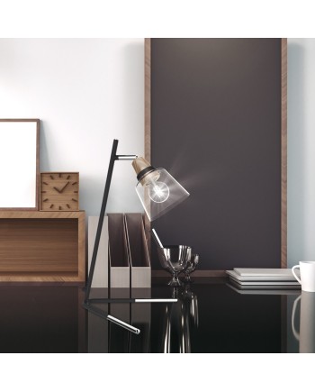 SOBREMESA INDIGO NEGRO-MADERA 1 X 40W E-14