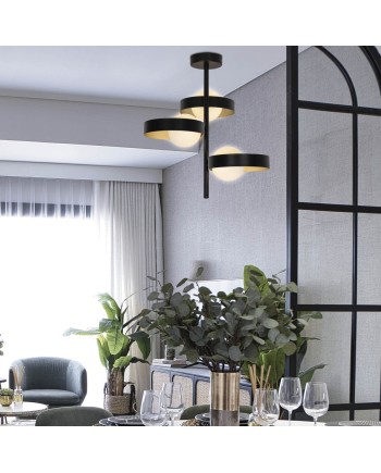 LAMPARA 3L ARIANNA NEGRO-ORO 3 X 33W G-9