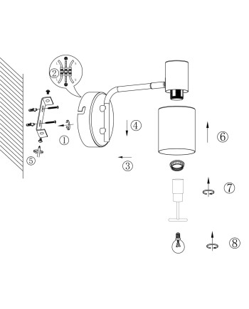 APLIQUE 1L MAENA NEGRO-LATON 1 X 40W E-14