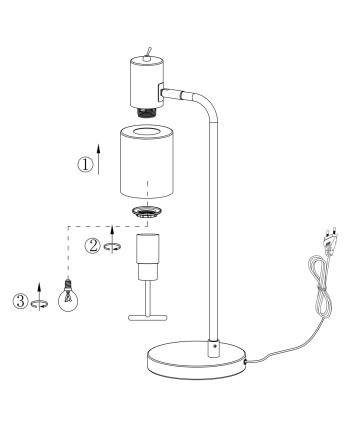 SOBREMESA 1L MAENA NEGRO-LATON 1 X 40W E-14