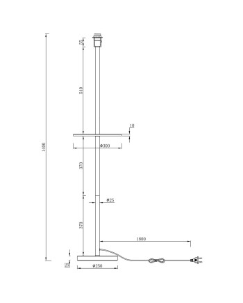 PIE SALON 1L MARTIN S/PANTALLA 1 X 60W E-27