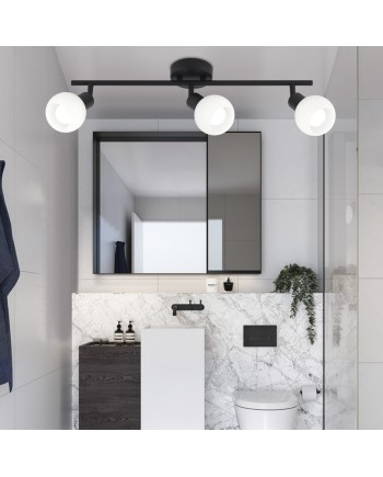 REGLETA 3L OPAL NEGRO MATE 3 X 40W E-14