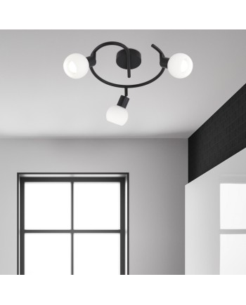 REDONDO 3L OPAL NEGRO MATE 3 X 40W E-14