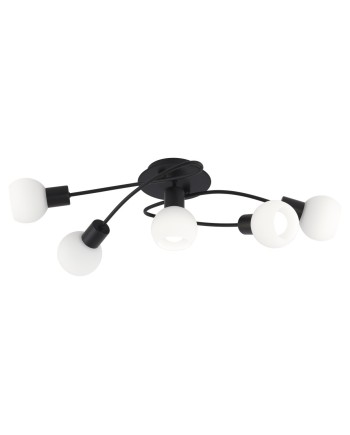 PLAFON 5L OPAL NEGRO MATE 5 X 40W E-14