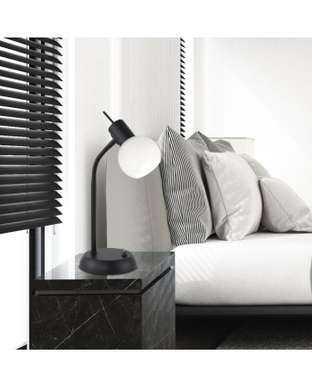 SOBREMESA OPAL NEGRO MATE 1 X 40W E-14