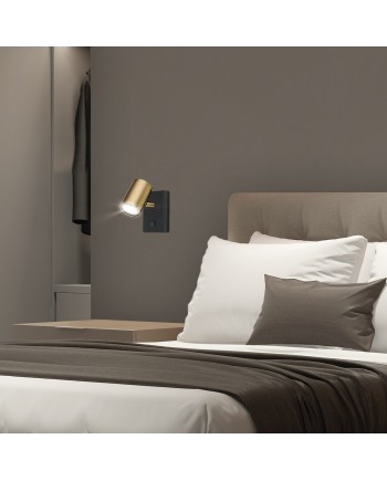 APLIQUE 1L PAROS NEGRO-CUERO 1 X 10W GU-10