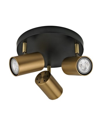 REDONDO 3L PAROS NEGRO-CUERO 3 X 10W GU-10