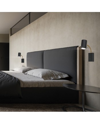 APLIQUE 1L TAYRON NEGRO-CUERO 1 X 10W GU-10