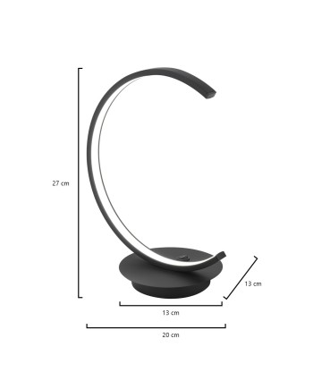 SOBREMESA UBER NEGRO MATE LED 8W 760LM 4000K