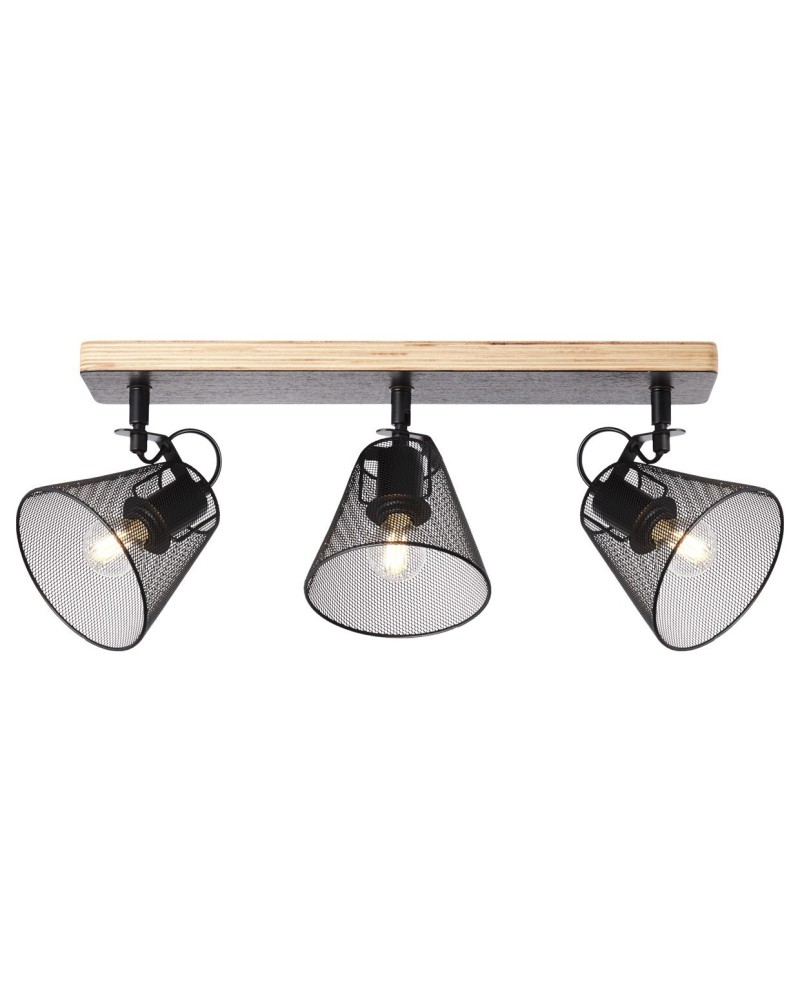 REGLETA 3L UTRECH NEGRO 3 X 40W E-14