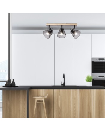 REGLETA 3L UTRECH NEGRO 3 X 40W E-14