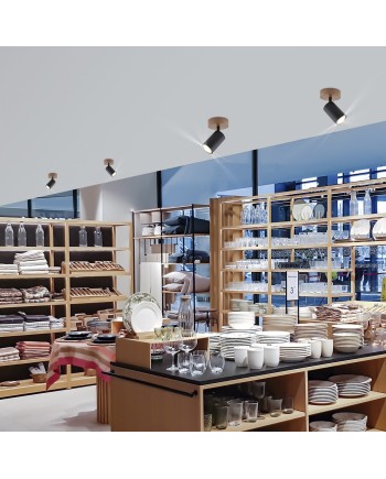 FOQUITO 1L PIREO NEGRO-MADERA 1 X 50W GU-10