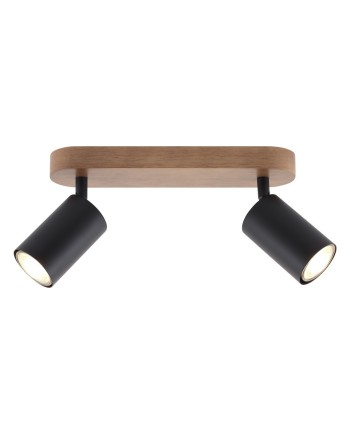 REGLETA 2L PIREO NEGRO-MADERA 2 X 50W GU-10