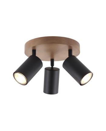 REDONDO 3L PIREO NEGRO-MADERA 3 X 50W GU-10