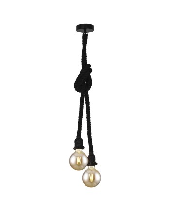 COLGANTE 2L ROPE CUERDA NEGRA 2 X 60W E-27