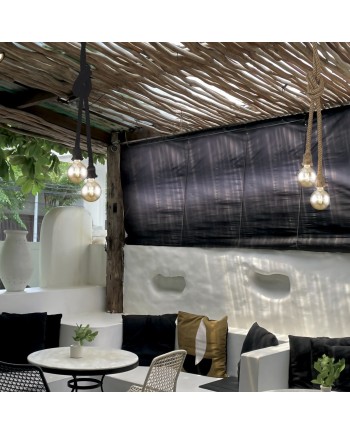 COLGANTE 2L ROPE CUERDA NEGRA 2 X 60W E-27