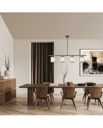 BARRA 4L BERTA NEGRO- MADERA 4 X 60W E-27