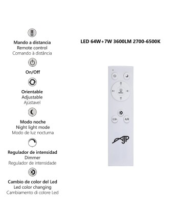 PLAFON LED GARONA LED 64W+7W 3600LM 2700-6500K