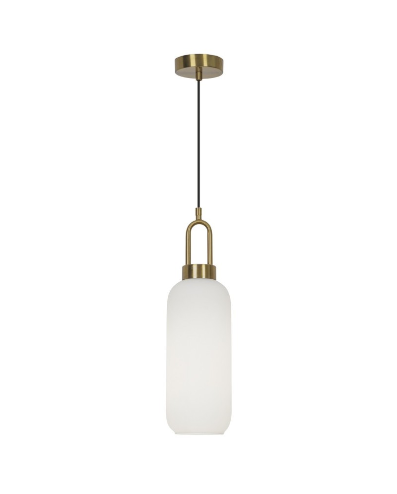 COLGANTE 1L BRIT LATÓN - OPAL 1 X 60W E-27