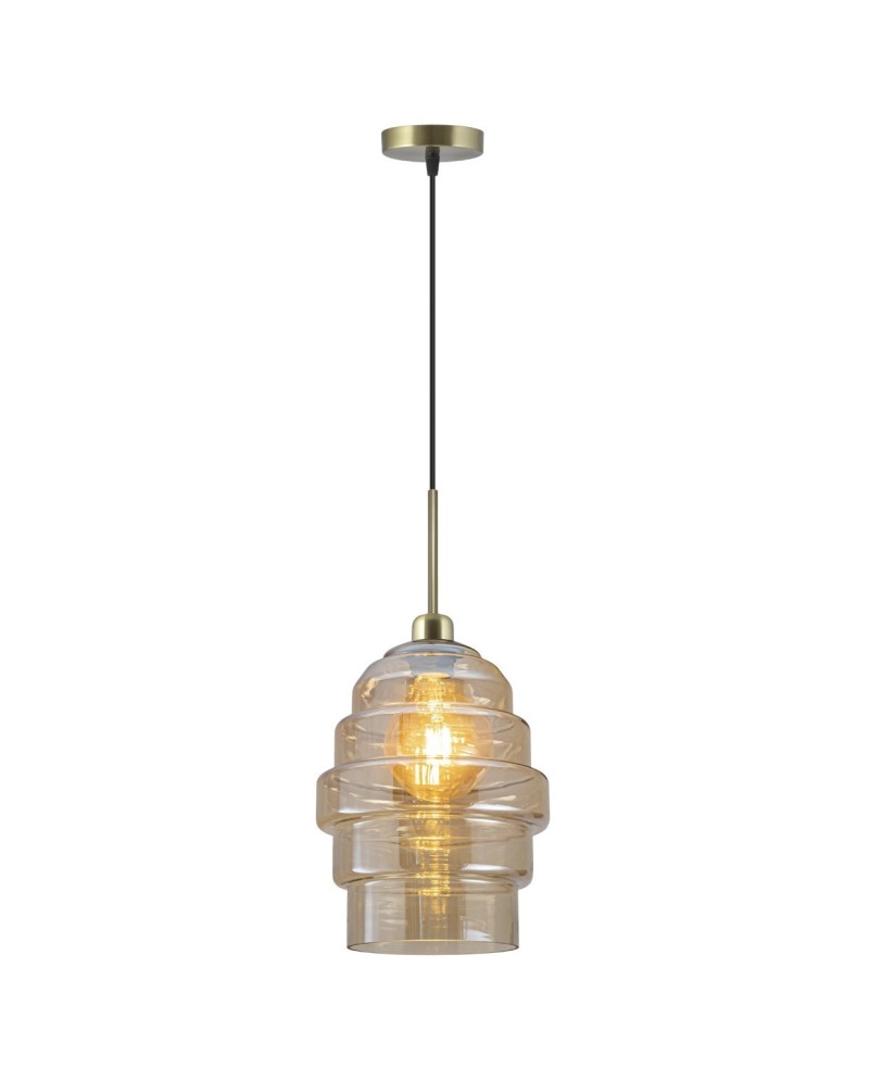 COLGANTE AMBER CRISTAL AMBAR 1 X 60W E-27