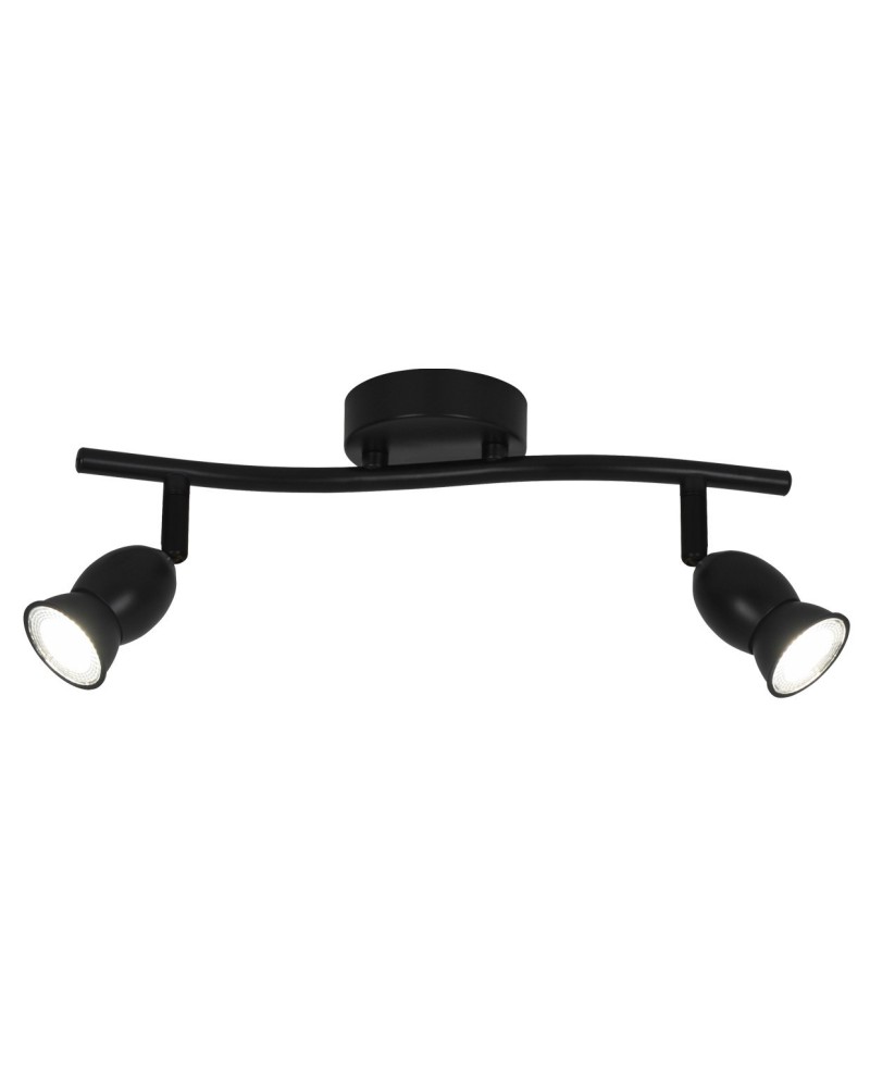 REGLETA 2L BALA NEGRO CON BOMB 2 X 40W GU-10