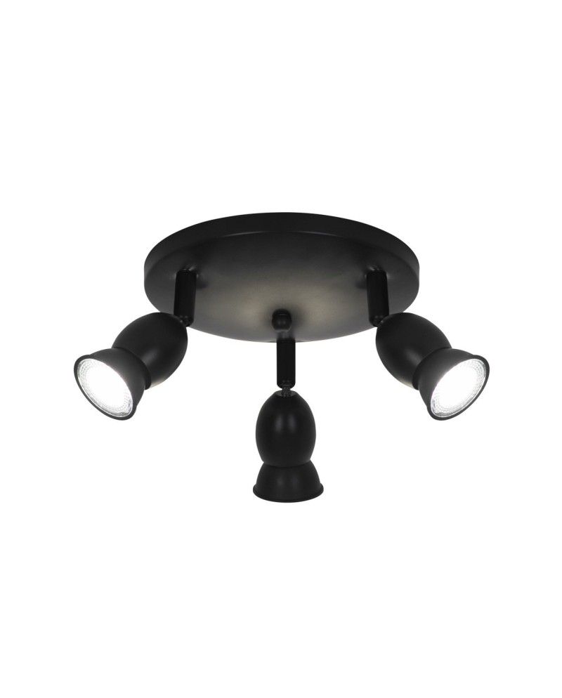 PLAFON 3L BALA NEGRO CON BOMB 3 X 40W GU-10