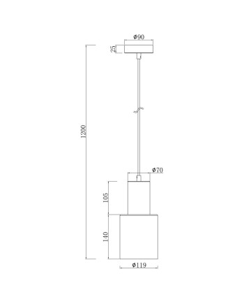 COLGANTE 1L MAENA NEGRO-LATÓN 1 X 60W E-27