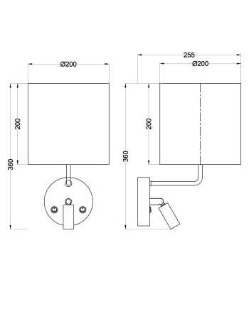 APLIQUE OREGON PANTALLA BLANCA 1 X 60W E-27