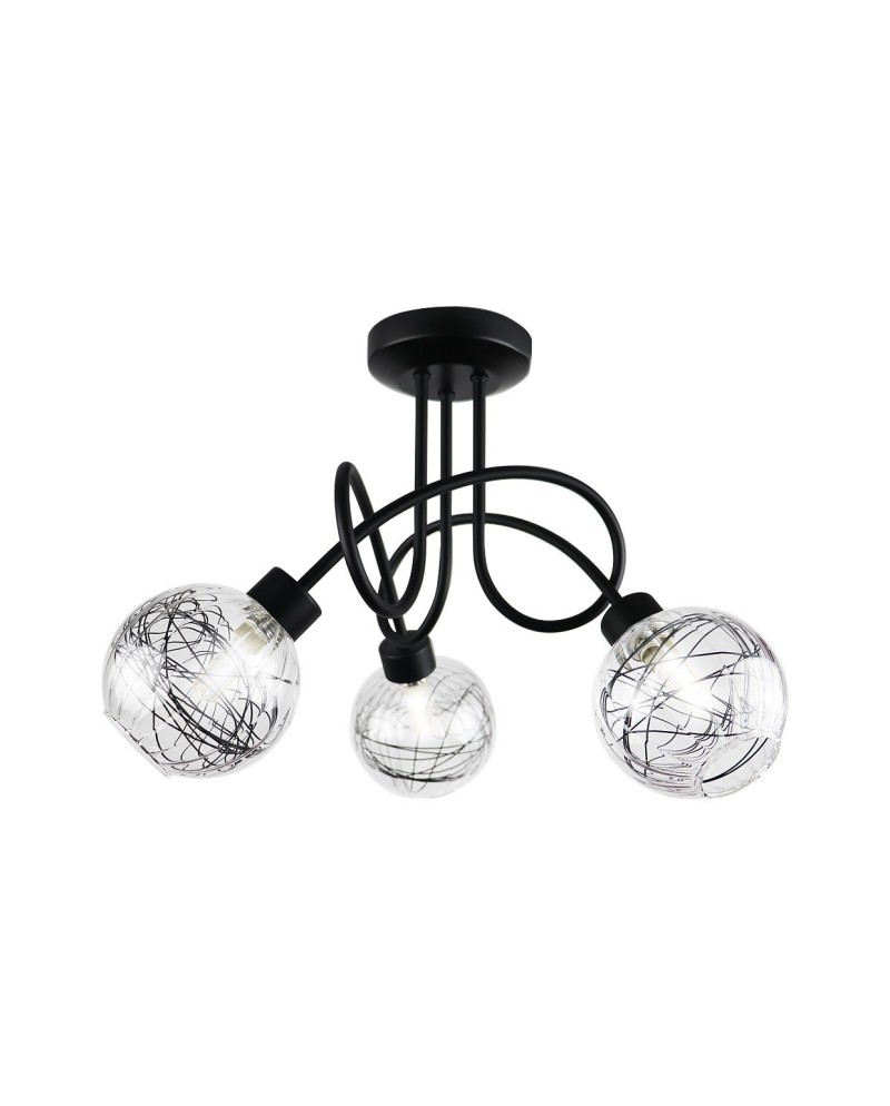 PLAFON 3L ROLO NEGRO 3 X 40W G-9