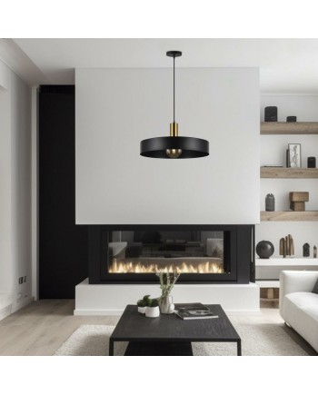 COLGANTE UMA NEGRO Y LATÓN 1 X 60W E-27