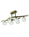 CUADRAX CUERO CRISTAL Plafón 6 Luces 6 x G9