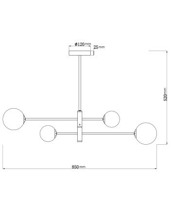 LAMPARA 4L. COSMICA LATÓN 4 X 28W G-9