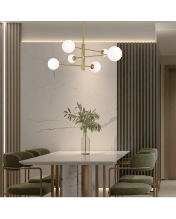 LAMPARA 6L. COSMICA LATÓN 6 X 28W G-9