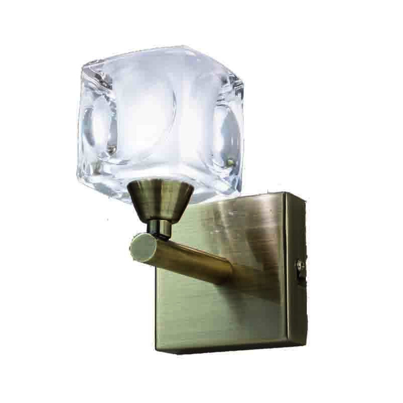 CUADRAX CUERO CRISTAL Aplique 1 Luz 1 x G9