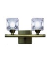 CUADRAX CUERO CRISTAL Aplique 2 Luces 2 x G9
