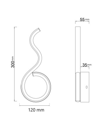 APLIQUE LED MACAN NEGRO  LED 11W 470LM 4000K