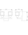 CUADRAX CUERO CRISTAL Aplique 2 Luces 2 x G9