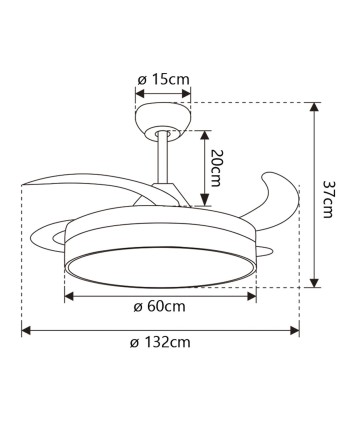 VENTILADOR HENRY XXL BLANCO 60CMS  5 PALAS