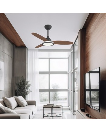 VENTILADOR MAHON MADERA OSCURA 107CM 3 PALAS