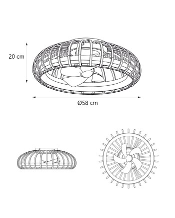 VENTILADOR MILO BLANCO-BAMBOO 55X20CMS - 30W