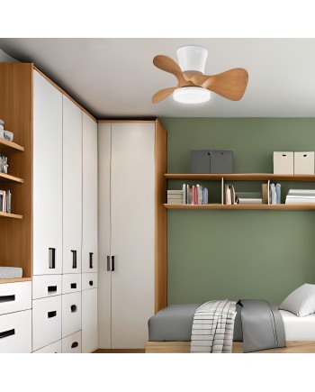 VENTILADOR SIUX BLANCO-MADERA 56 CM 3 PALAS