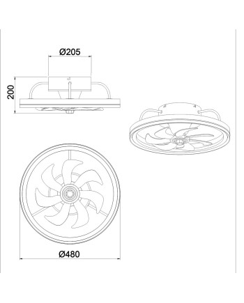 VENTILADOR TOM BLANCO 50CM - 7 PALAS