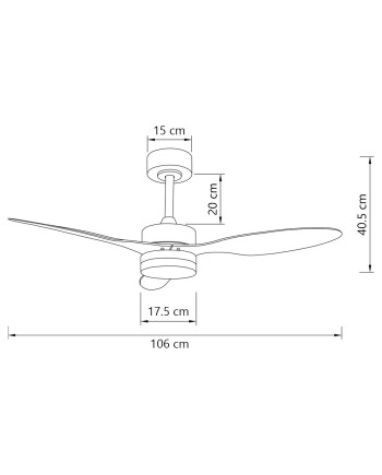 VENTILADOR VALCANO NEGRO 107 CM 3 PALAS