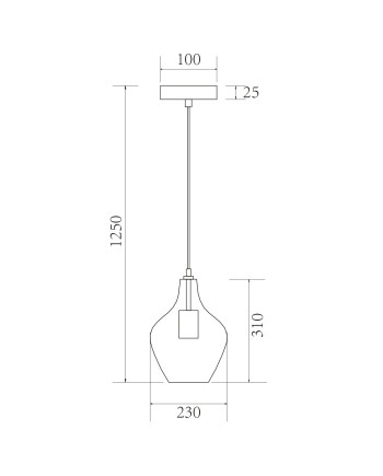 COLGANTE AINA LATÓN - AMBAR 1 X 60W E-27