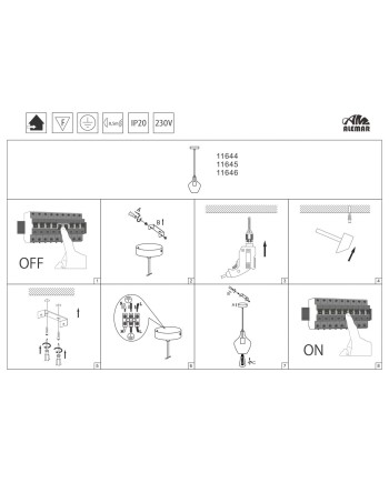 COLGANTE AINA LATÓN - AMBAR 1 X 60W E-27