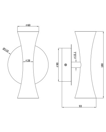 APLIQUE LED ALDA NEGRO 2 X 50W GU-10
