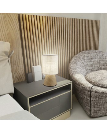 SOBREMESA AOSTA BEIG/MADERA 1 X 60W E-27