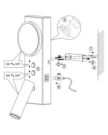 APLIQUE LED ARBAS NEGRO-LATÓN LED 8W 470LM 3000K